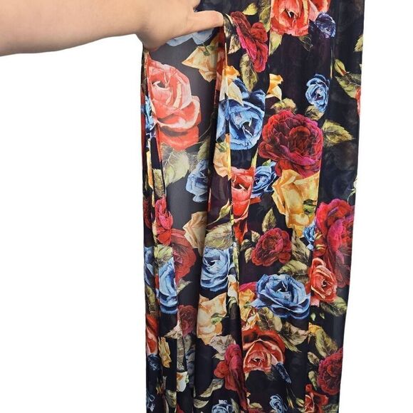 Show Me Your Mumu Floral Bronte Halter Maxi Dress Side Slits Size XS - Picture 7 of 11